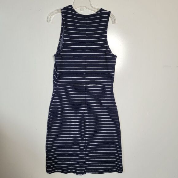 FIT & FLARE OLD NAVY BLUE WHITE SLEEVELESS STRETCH DRESS S SMALL - Picture 9 of 9